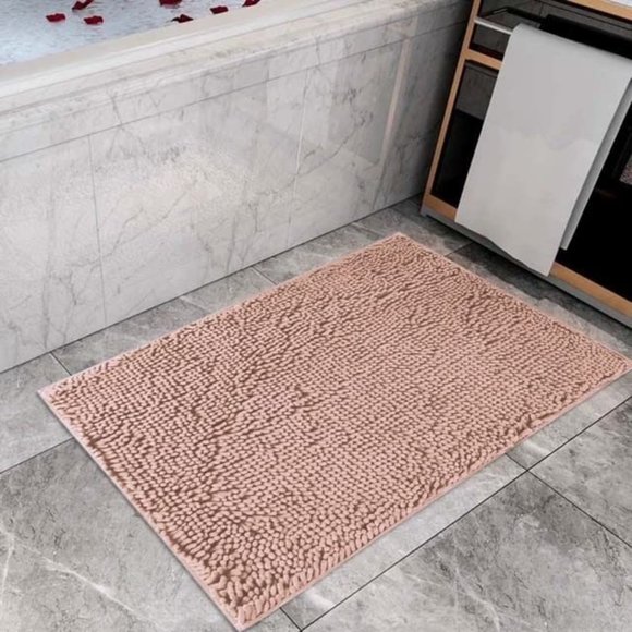 Catalina Home Chenille Bath Mat 24 x 36 in (Beige) 100% Polyester - Picture 1 of 2